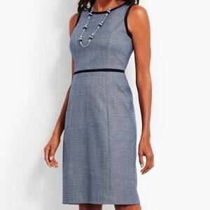 Talbots sleeveless Westport sheath dress textured woven tweed 8P 8 P petite